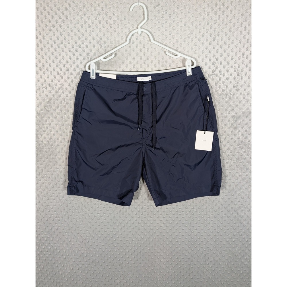 Onia Snap Front Swim Trunk Shorts Men's Size 36 Deep Navy Blue 7.5" NWT $130